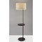 Homeroots Black Metal & Wood Wireless Charging Shelf Floor Lamp17 x 17 x 63.5 in. 372633 - alternate 5